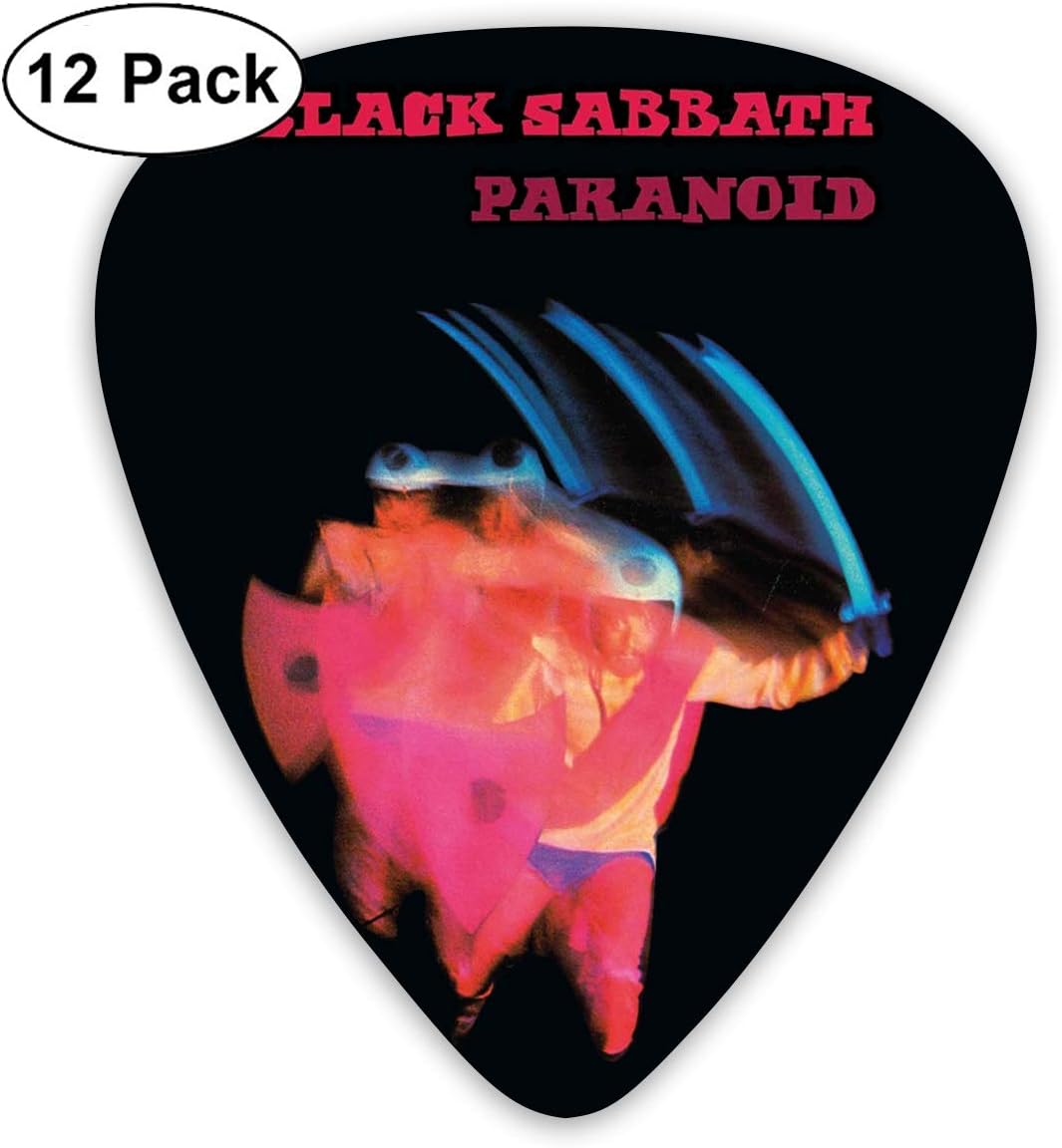 Grace Little Black Sabbath Paranoid Colorful Celluloid Guitar Picks Plectrums for Guitar Bass 12 Pack