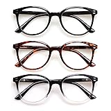 3 Pack Reading Glasses Spring Hinge Stylish Readers