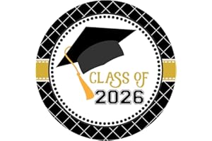 Graduation Cap Class of 2026 Sticker Labels by Adore By Nat – 2 Inch Round College University Graduation Party Favor Labels –