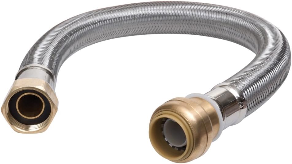 Sharkbite U3068flex12lf Hose Push To Connect Copper Pex Cpvc Water Heater Connector 1 2 Inch X 3 4 Inch Fip X 12 Inch Stainless Steel Plumbing Hoses Amazon Com