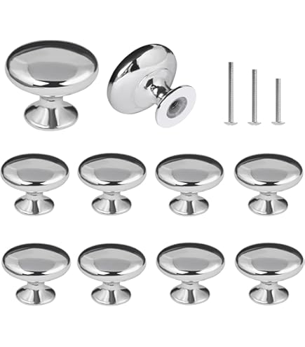 ANGSTROM Lot De 10 Boutons De Placard Ronds, Diamètre Supérieur Lisse 3,2 Cm (noir