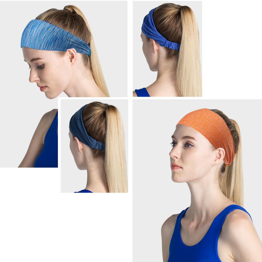 年秋冬新作 Hisight B074gzbstm ブルーストライプ Sweatbandsスポーツヘッドバンド ファッション伸縮性吸湿性ノンスリップヘッドラップ ヨガ サイクリング ランニング フィットネス練習用スポーツ アスレチックヘアバンド Fitsすべてメンズ レディース ヘッドバンド