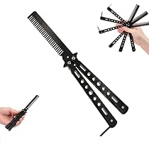 YUYTE Springmesser Kamm – Faltbarer Taschenkamm Aus Edelstahl, Mit Federmechanismus