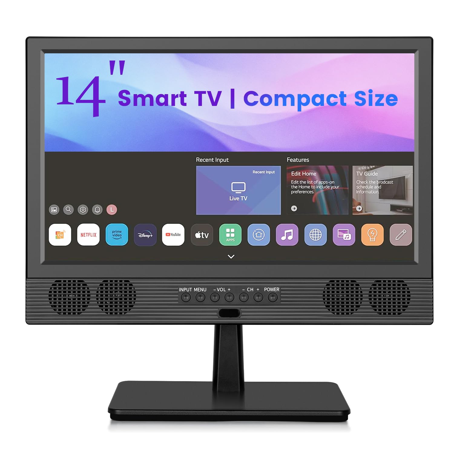 Photo 1 of ***MISSING STAND & REMOTE*** Feihe 14 Inch Small Smart TV, HD LED Flat Screen Smart Television with ATSC Tuner/HDMI/USB/AV for Kitchen, RV, Camper, Bedroom or On-The-Go Entertainment
