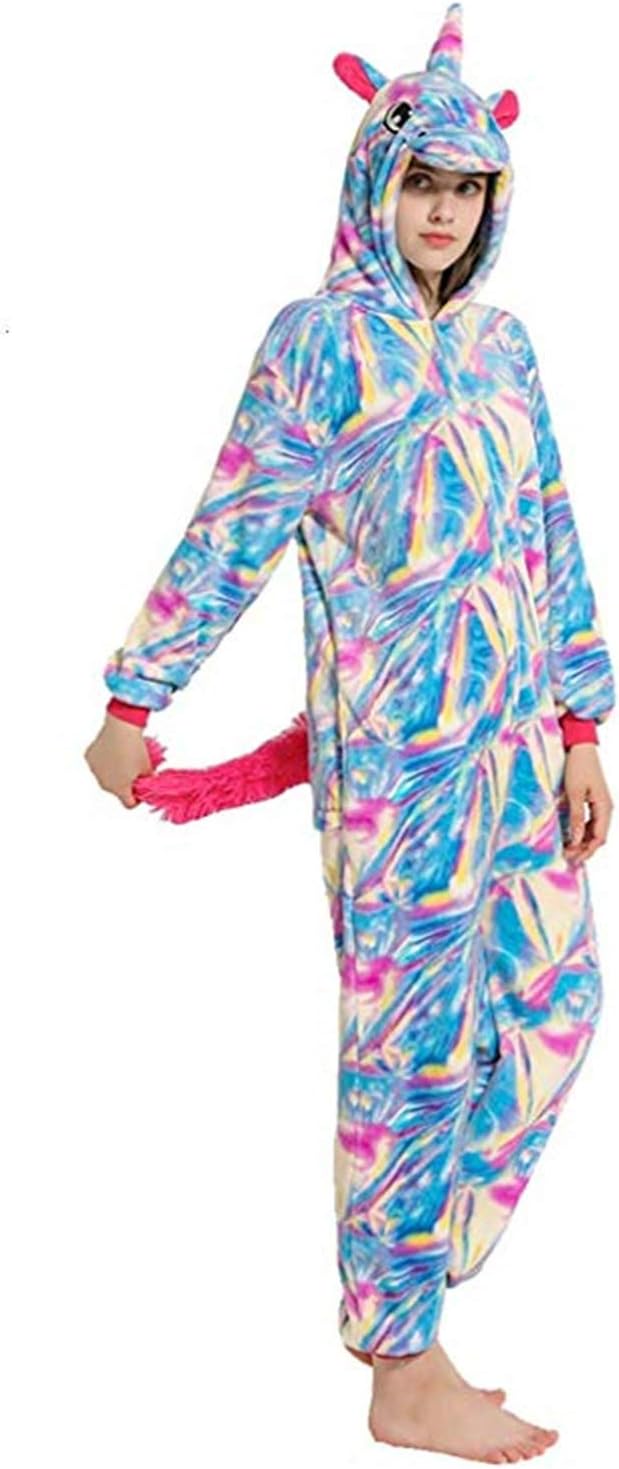 Unisex Unicorn Onesie Pajamas Halloween Cosplay Costume Animal Homewear Onepiece