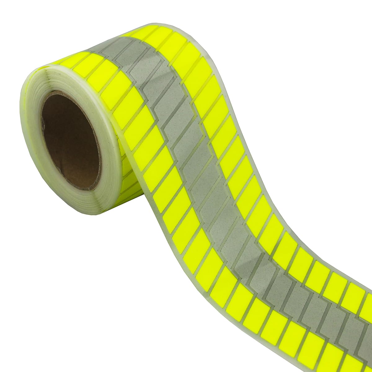 Photo 1 of NOZUONO High Visibility Silver Reflective Heat Transfer Vinyl Iron On Tape for Clothing Fluorescent Yellow Striped-2# (2 Inch x 5 Yard)