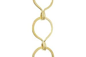 RCH Hardware CH-04R-PB Decorative Solid Brass Chain For Hanging, Lighting - Sleek Round Unwelded Links