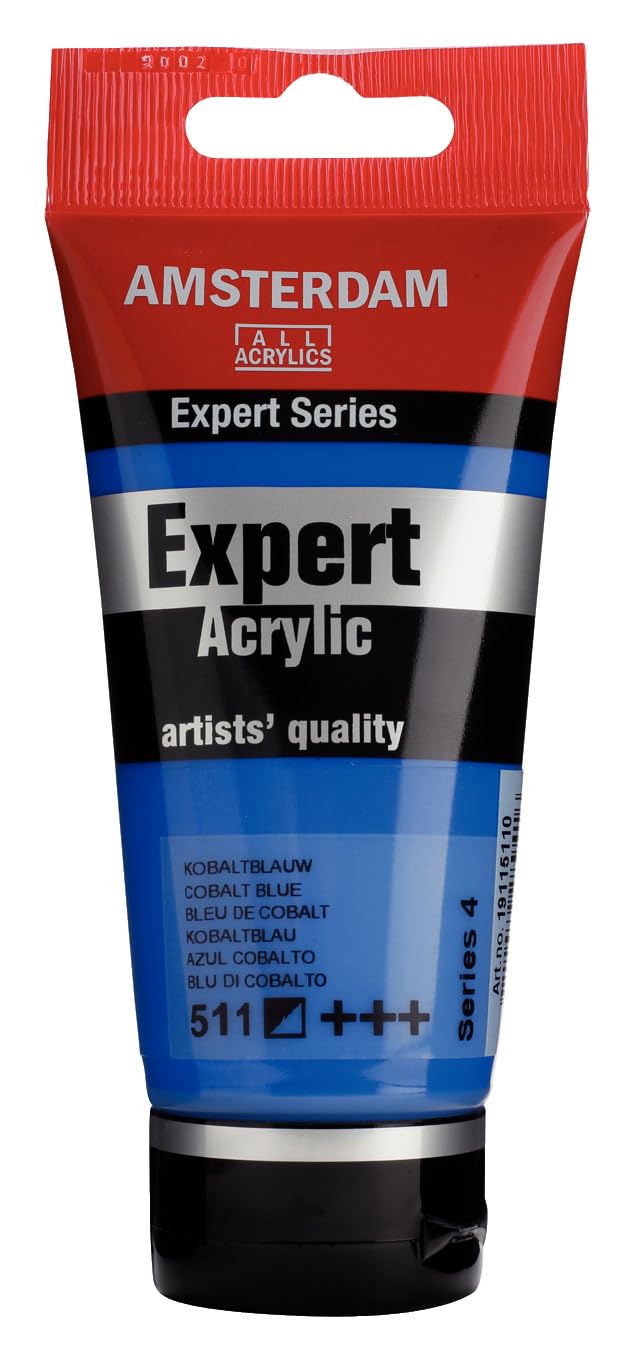 Amsterdam Expert Series Acrylic - Cobalt Blue 511-75 ml Tube - Heavy Body Texture - Artist Quality - Semi-Opaque - Excellent Lightfastness - Durable & Flexible - Water-Based - Made in Netherlands