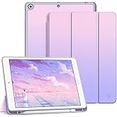 Fintie SlimShell Case for iPad 9th / 8th / 7th Generation (2021/2020/2019 Model) 10.2 Inch - [Built-in Pencil Holder] Soft TPU Protective Stand Back Cover, Auto Wake/Sleep, Fantasy Ombre