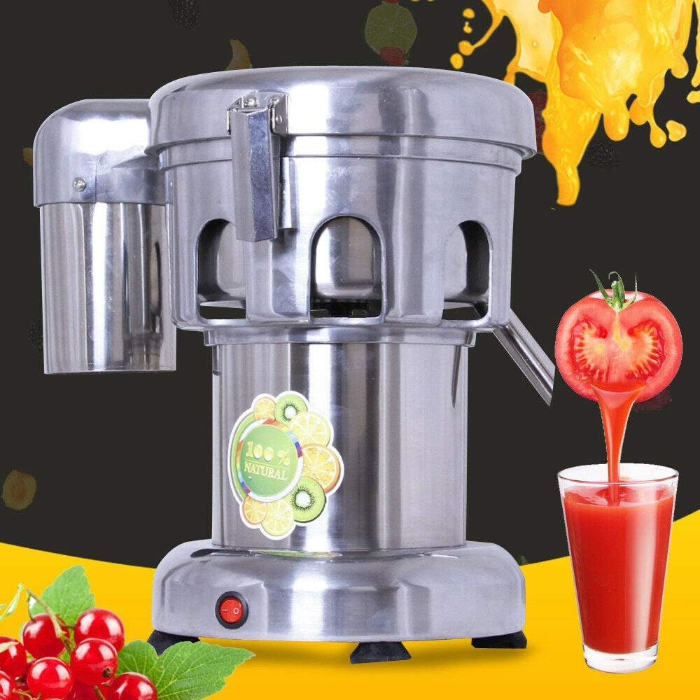 Commercial Electric Juicer Extractor, 370W Professional Countertop Fruit Vegetable Blender Squeezer Heavy Duty Stainless Steel Centrifugal Juice Extractor (US Stock)