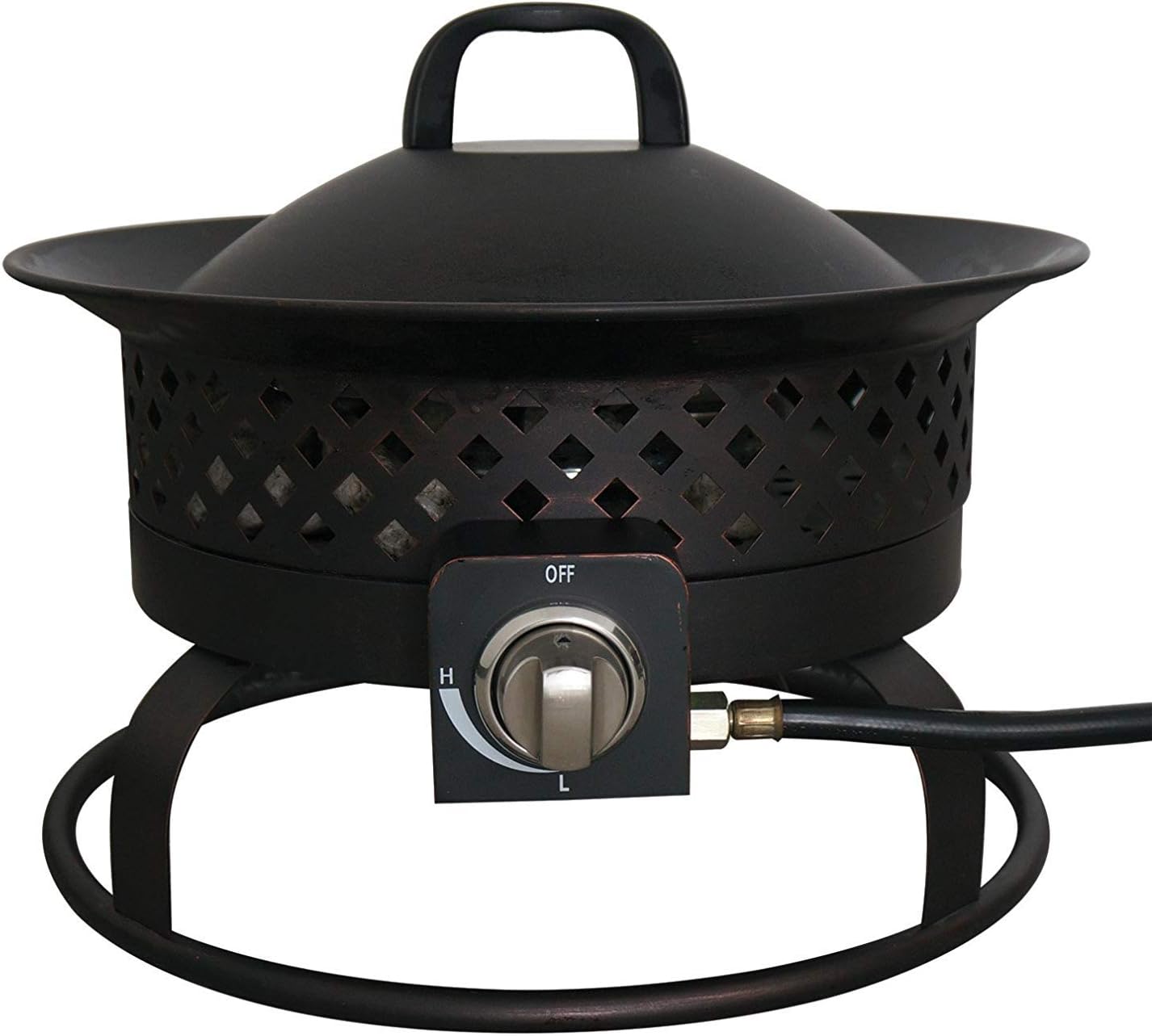 Bond Manufacturing 67836 54, 000 BTU Aurora Camping, Backyard, Tailgating, Hunting and Patio. Locking Lid & Carry Handle Portable Steel Propane Gas Fire Pit Outdoor Firebowl, 18.5", Bronze : Garden & Outdoor