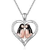 Alphm Heart Animal Necklace for Women 925 Sterling Silver Giraffe/Bunny/Squirrel/Panda/Hedgehog/Ladybug/Cat/Dachshund/Peacock Pendant Necklace Animal Jewelry Persents for Daughter Sister