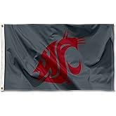 Washington State Cougars Cougar Grey Flag