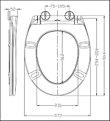Geberit e-Plumb 23607 Linn Soft Close Toilet Seat White Thermoset Plastic Hinges view 3