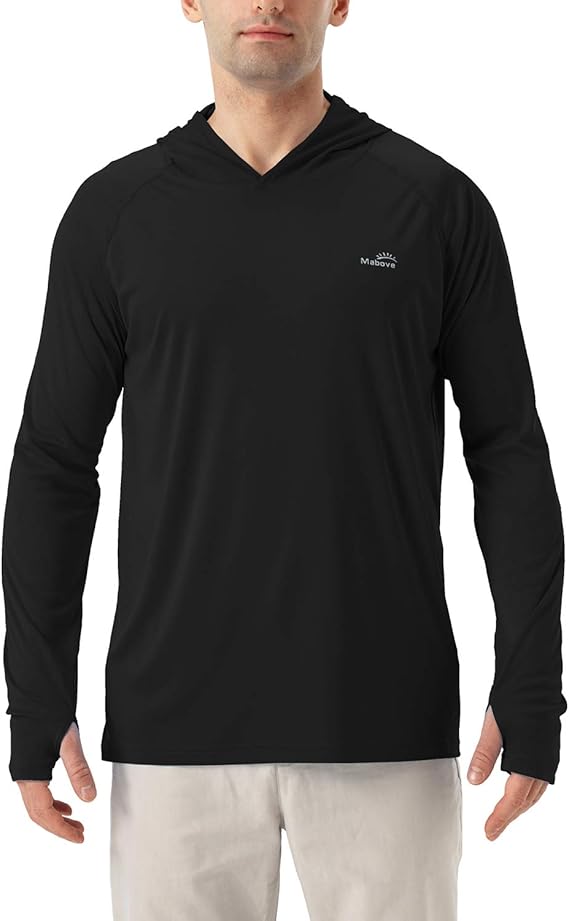 Men's UPF 50+ Long Sleeve Sun Shirts UV Protection Hoodie Rash Guard