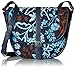 Vera Bradley Women's Cotton Slim Saddle Crossbody Purse, Java Floral, One Size