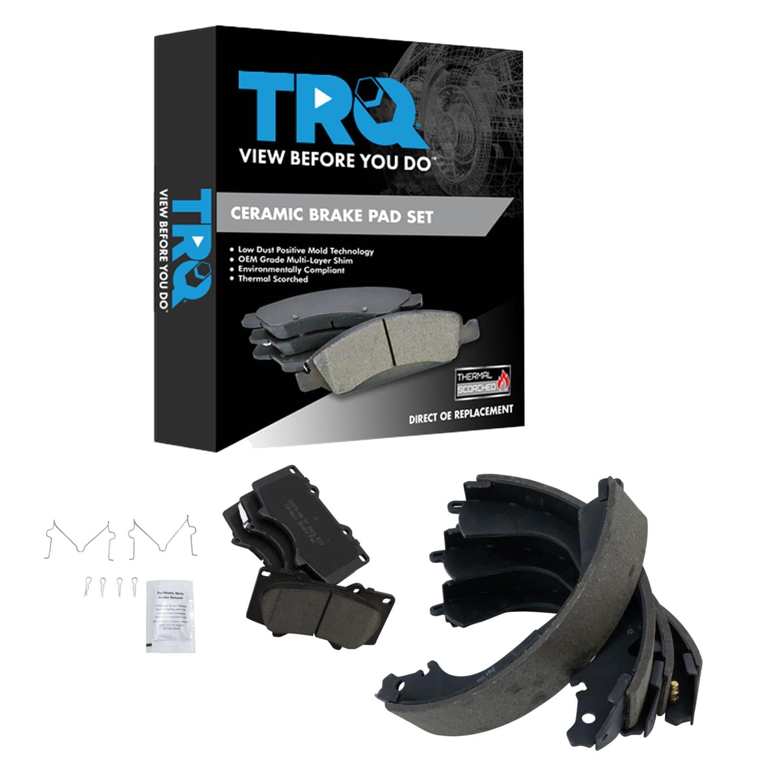 TRQ Front Brake Pads Ceramic Compatible with 2000-2002 Toyota Tundra Image