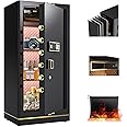 MLJ 8.1 Cu. Ft. Large Security Safe,Waterproof and Fireproof Safe, Home Safe with 2 Removable Shelf and Inner Cabinets for Storing Money, Medicines, Jewellery and Other Valuables (Fingerprint Lock)