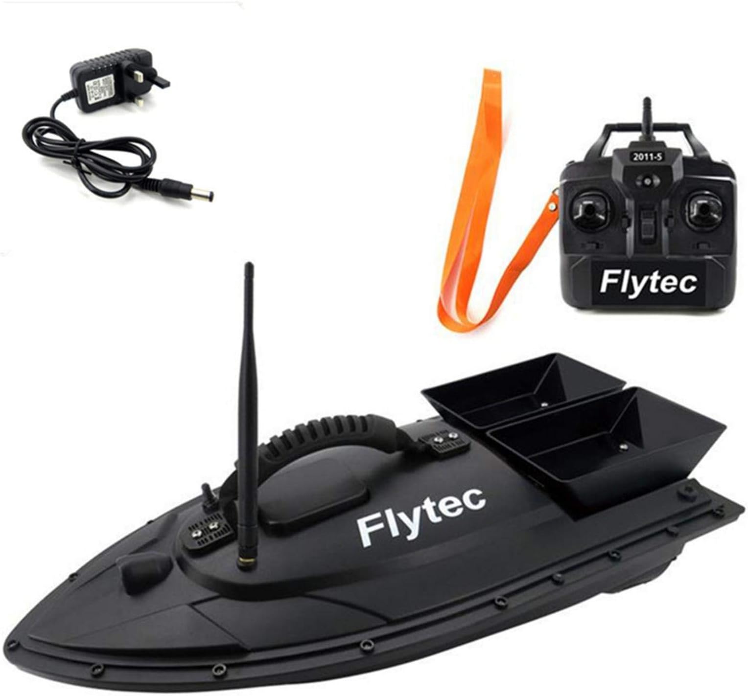 BularyUK Flytec 2011-5 Fishing Bait Boat Fishing Equipment Accessory Tool, 500 Meters Intelligent Smart RC Bait Boat Toy Double Warehouse Bait Fishing Package Repair Kits (Only Boat Shell)