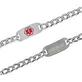 TheraCare Heart ID Bracelet | Medical Condition Alert | Stainless Steel | Adjustable One Size Fits Most | All Ages Medical Condition Support