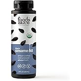 Foods Alive USDA Organic Black Sesame Seed Oil, Artisan Cold-Pressed, non-gmo, vegan, gluten free, kosher, 8 oz liquid
