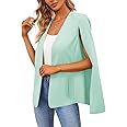 Women's Cape Blazer Split Long Sleeve Open Front Blazer Jacket Business Casual Suit Tops Cardigan Coats