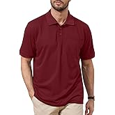 Corna Cotton Blend Men's Polo Shirts Short Sleeve Casual Stylish Solid Performance Dry Fit Golf Shirts for Men