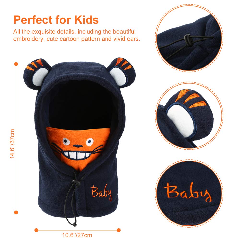 VBIGER Bonnet Hiver Chaud Enfant Cache Cou Cagoule Dessin animé avec un design à double couche
