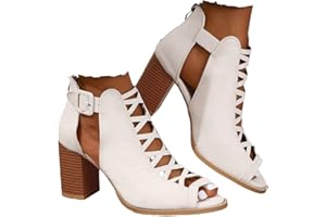 Womens Platform Peep Toe Ankle Strap Zipper Back High Heel Sandals Crisscross Faux Suede Cutout Dress Booties