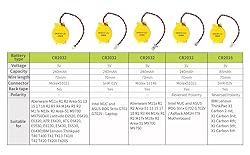 EEMB 10PACK 3V CR2032 CMOS Battery with Wire Leads