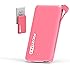 Tzumi PocketJuice Endurance AC - Mini Portable Smart Device Battery Pack Charger - 4,000 mAh High-Speed Single USB Port - Works With All iPhone And Android Devices & Includes Micro USB Cable - Pink