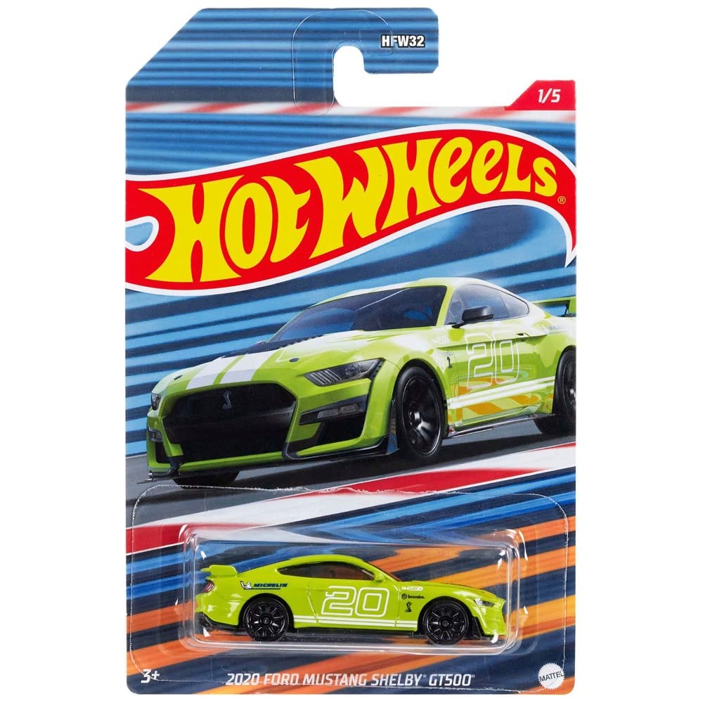 2022 Hot Wheels Themed Entertainment 2020 Ford Mustang Shelby GT500 Lime Green 1/5 (Long Card) HDG69