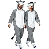 vavalad Grey Donkey Costume Adult, Womens Onesie Pajamas, Halloween Costume