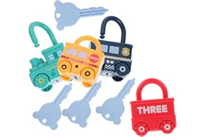 BESPORTBLE Lock Keys Toy Set for Toddlers Alphabet Learning and Number Counting Educational Matching Puzzle Cars