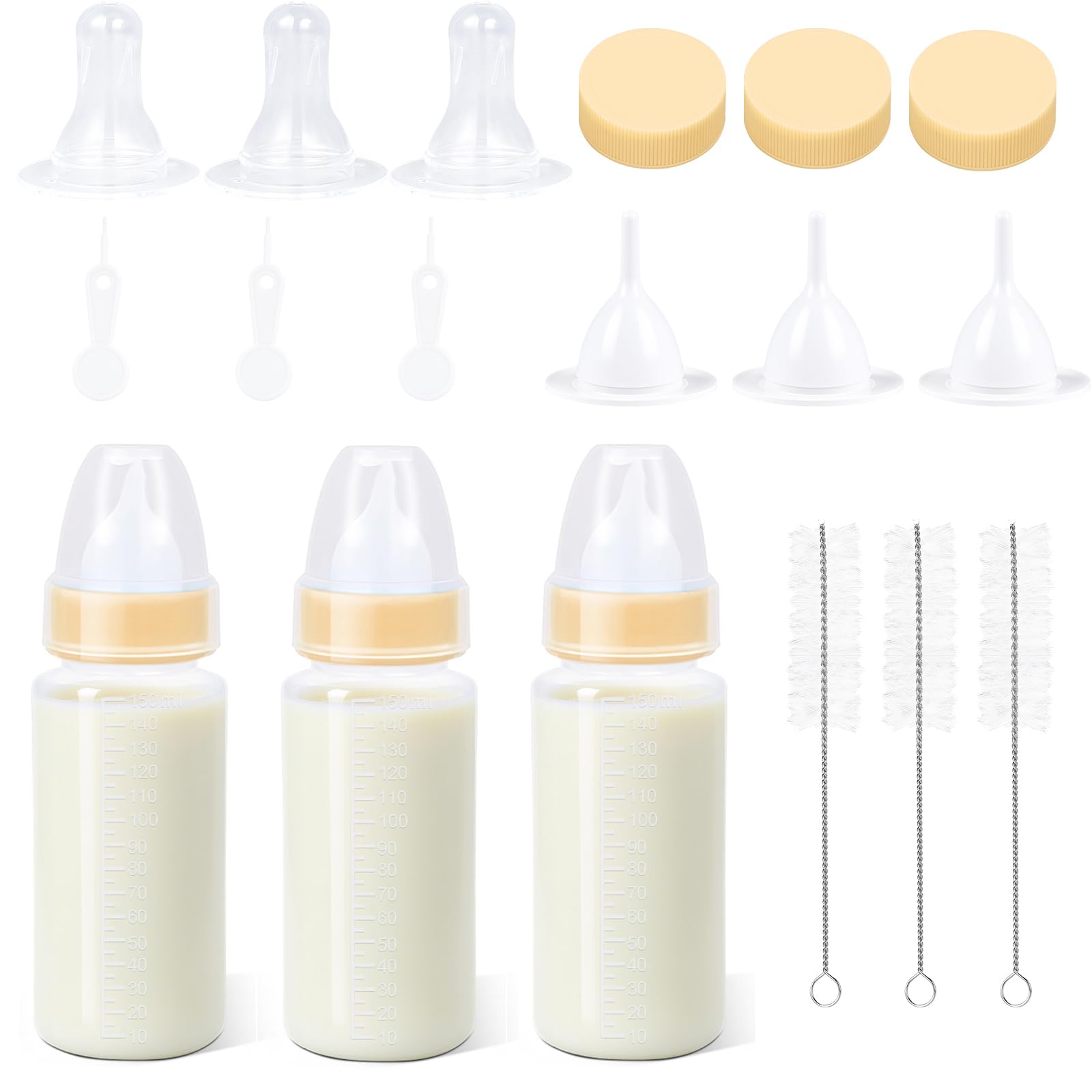 Photo 1 of ASEVAT 5 oz 3PackPet Feeding Bottle, Anti-Choking Puppy Feeder Design,with 3pcs Replaceable and Reusable Silicone Nipples for Feeding Puppies, Kittens, Small Animals