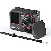 for Insta360 Ace Pro 2 Silicone Protective Case, Insta360 Ace Pro 2 case Cover with Silicone Lens Cap,with Anti-Lost Lanyard 