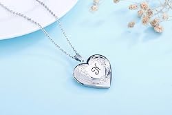 YOUFENG Locket Necklace that Holds Pictures Initial