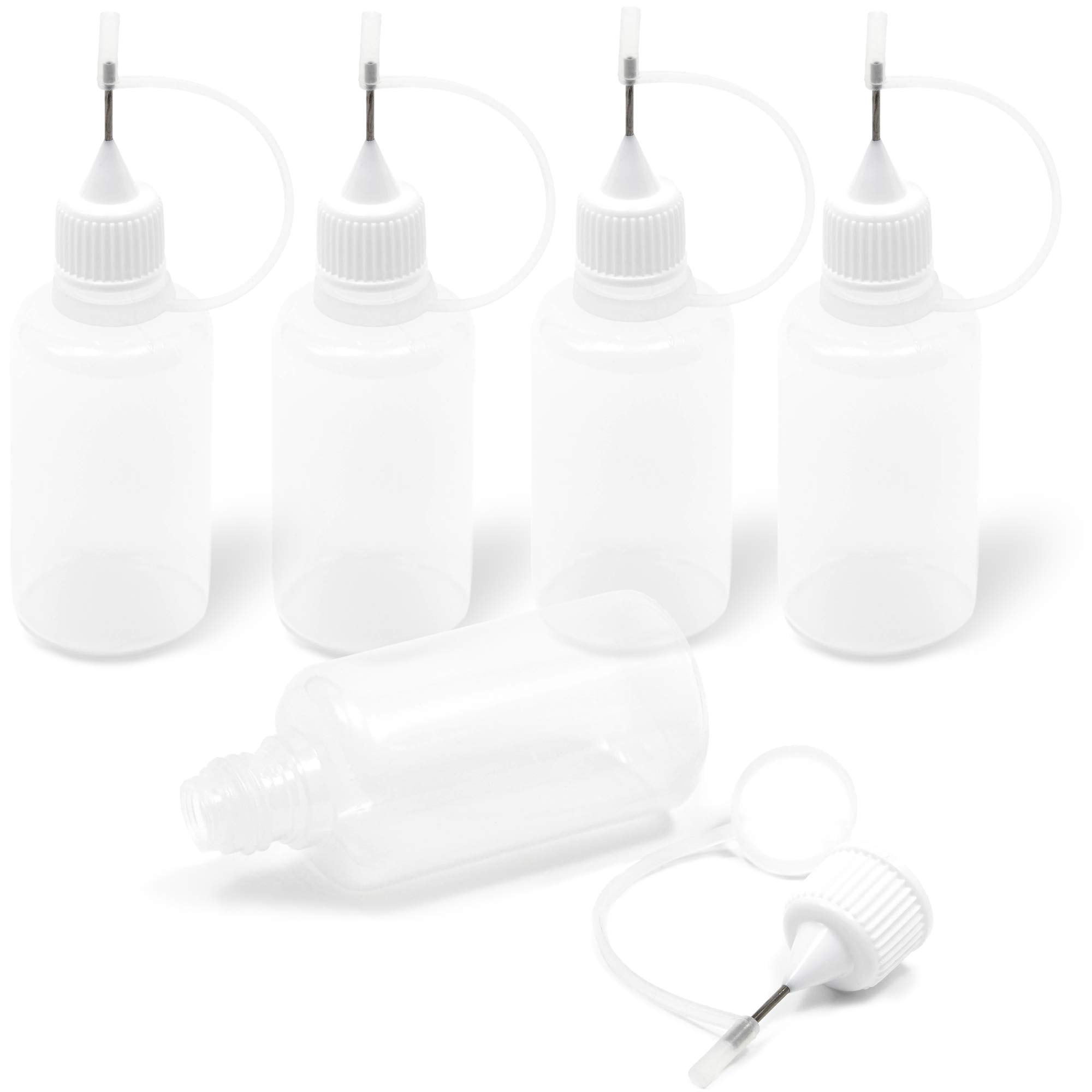 Precision Tip Applicator Bottles (3.5 x 1.2 In, Clear, 30-Pack)