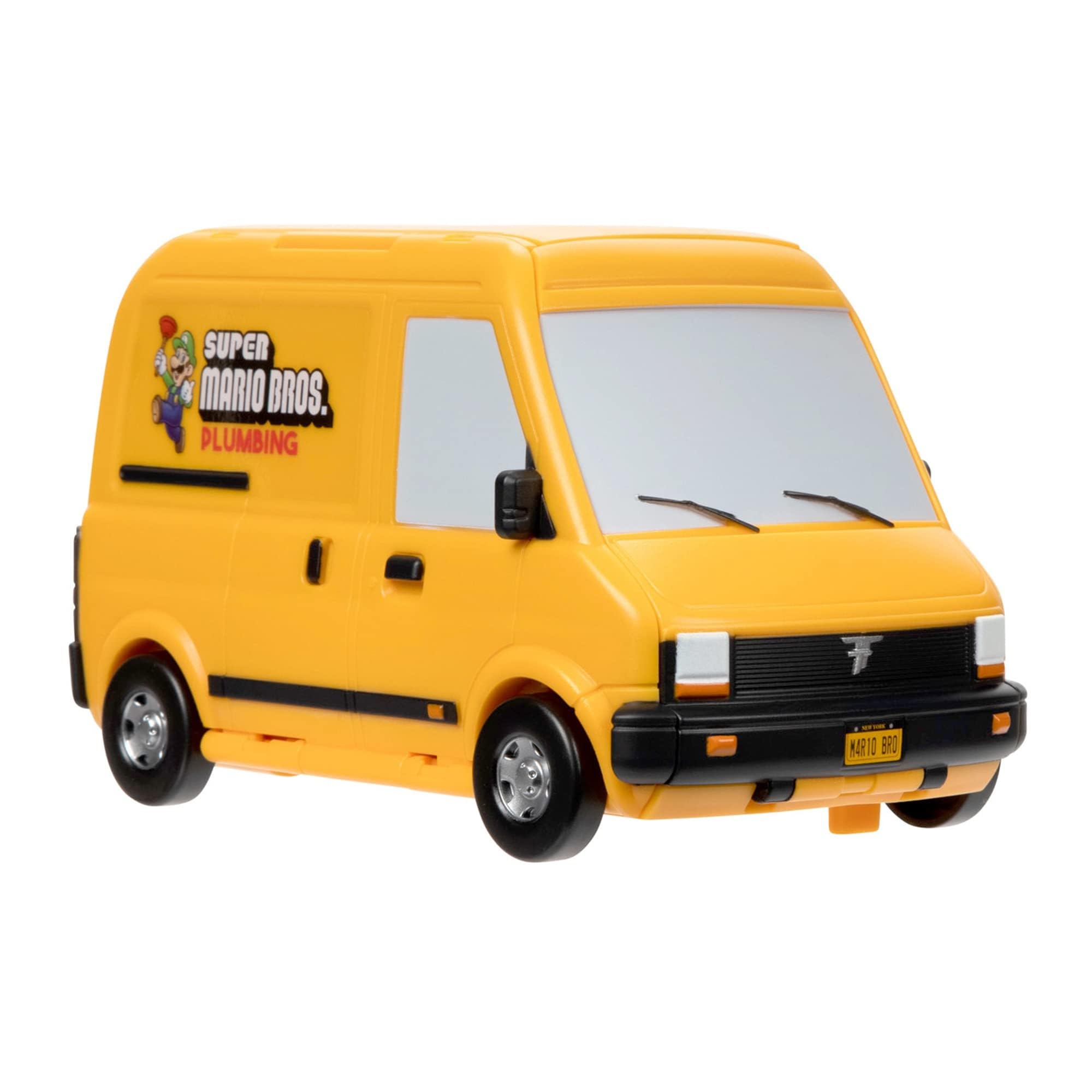 Super Mario Bros Movie Van Playset by Jakks Pacific, Officially Licensed, Transforming Vehicle Toy with 3 cm Mario Figure, Warp Pipe & Movie Scenes, Nintendo Action Figure Playset for Kids Ages 3+