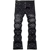 Y2k Slim Fit Jeans for Men Vintage Distressed Destroyed Denim Pants Hip Hop Stacked Jeans Trouser