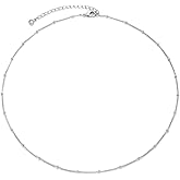 MEVECCO Dainty Gold Chain Choker Necklace 14K Gold Plated Handmade Boho Cute Tiny Beaded Link Choker Necklace Delicate Simple Minimalist Choker Necklace for Women