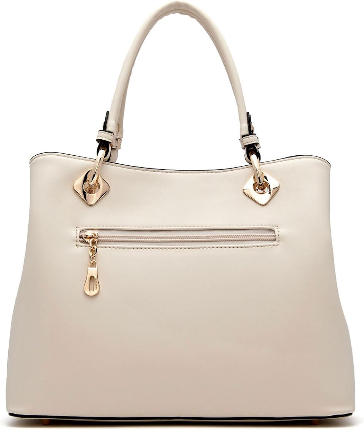 DEERWORD Women's Handbags Shoulder Bags Top-Handle Faux Leather Convertible Tote Crossbody Hobo White - Image 4