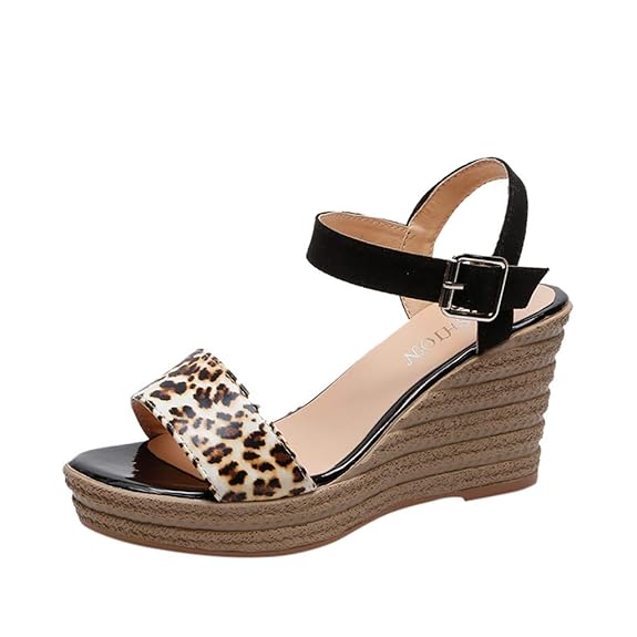 Tohole Damen Sommer Sandalen Flach Peep Toe Bequeme Kreuzgurt Geflochtene Espadrille-Sandalen Plateausohle Sommerschuhe Plate