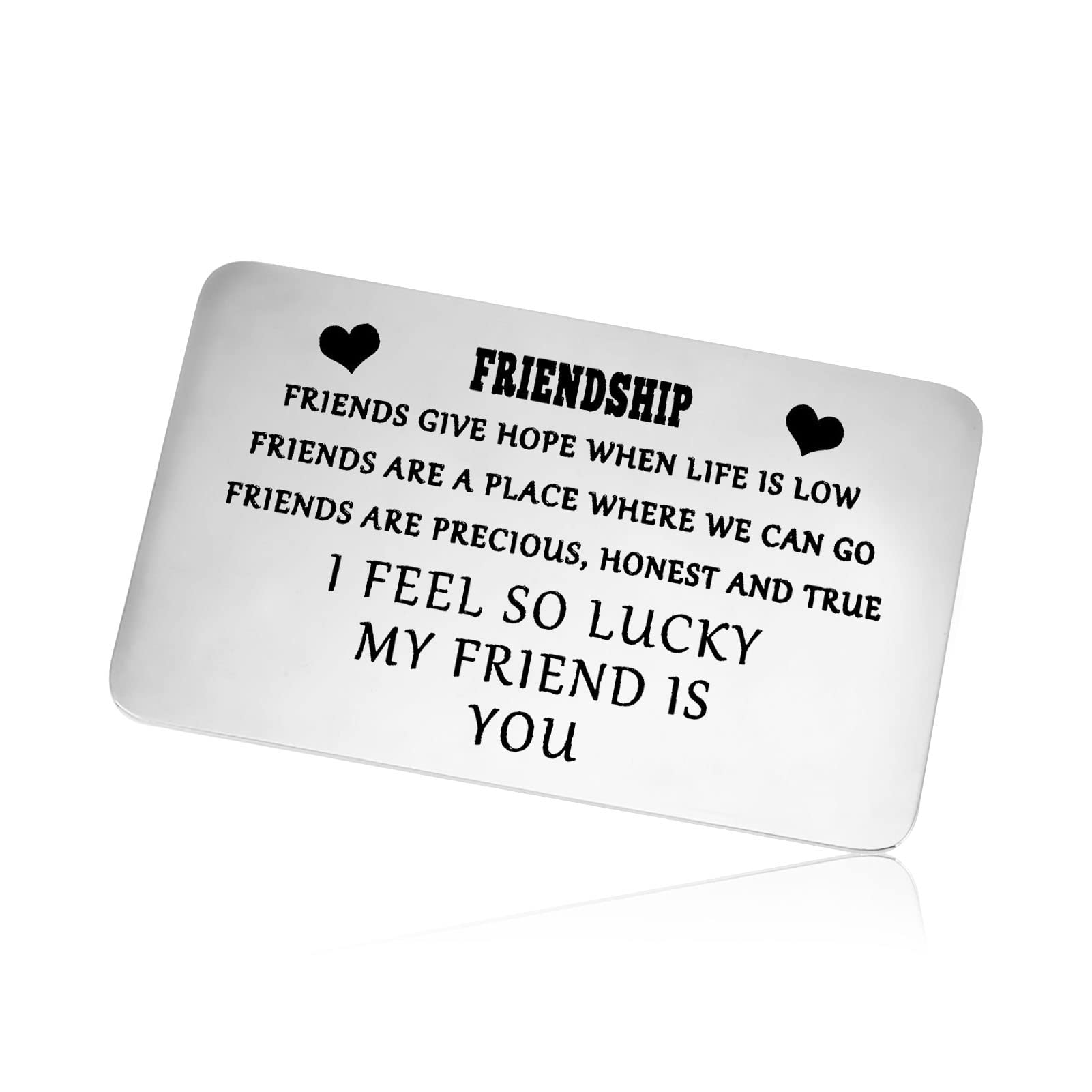 Friends Gift Wallet Insert Card Birthday Gift for Women Men Friendship Gift for Best Friends Bestie Wedding Anniversary Jewelry Gift for Sister Brother Christmas Graduation Metal Wallet Card