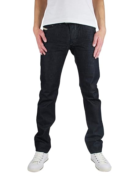 Diesel Belther 0R8E4 R8E4 Jeans Hose Regular Slim Taprered Blau Dunkel Blau