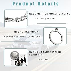 Kewucn Car Shifter Gear Keychain, Creative 6 Speed