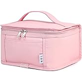 NOL Natural Organic Lifestyle Small Lunch Bag Mini Lunch Box Insulated Lunch Bag for Men/Women Leakproof Cooler Tote Bag Lightweight Nylon Waterproof Lunch Box For Work, Pink