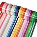 PAXCOO 25 Colors Fabric Ribbon Silk Satin Roll 2/5” for Crafts Sewing Gifts Hair Bows Wedding Decor