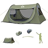 Night Cat Pop-up Camping Tent: 1 2 Person Tent Waterproof Instant Easy Setup Tunnel Tent