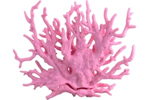 Mallofusa Artificial Aquarium Plant Ornament Decor Plastic Coral Reef Fish Tank Decoration Pink